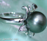 Feminine Tahitian Pearl Diamond Blossom Ring