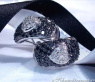 Heart Earrings with Black & White Diamonds