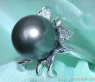 Feminine Tahitian Pearl Diamond Blossom Ring