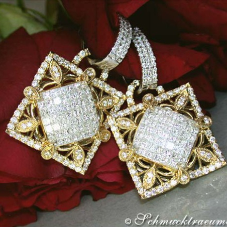 High-diamond Diamond Earrings in a Unique Design