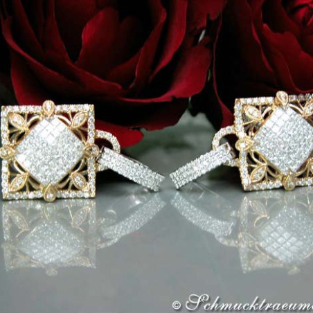 High-diamond Diamond Earrings in a Unique Design