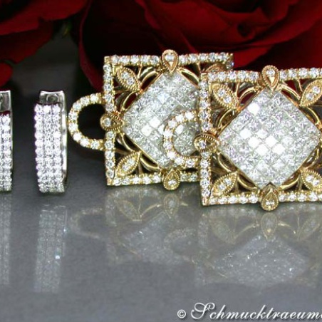 High-diamond Diamond Earrings in a Unique Design