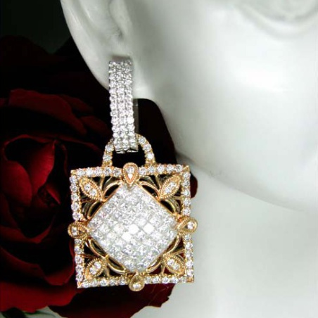 High-diamond Diamond Earrings in a Unique Design