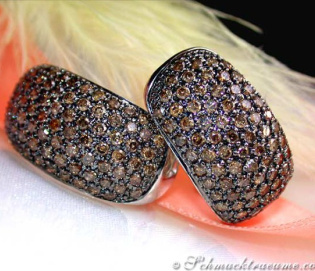 Massive Natural Brown Diamond Earrings
