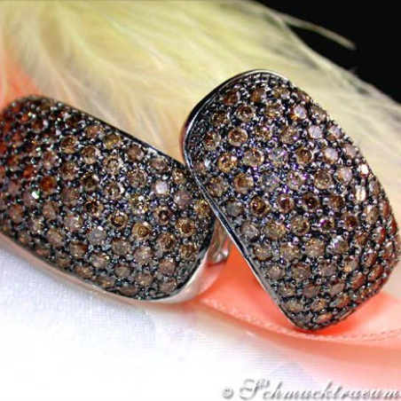 Massive Natural Brown Diamond Earrings