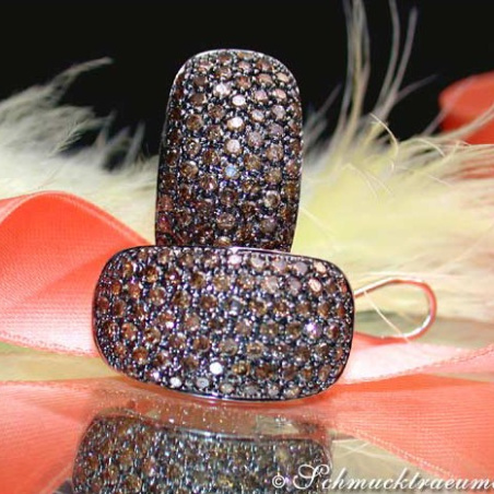 Massive Natural Brown Diamond Earrings