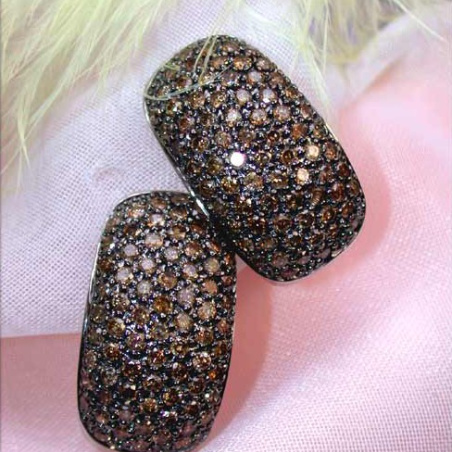 Massive Natural Brown Diamond Earrings