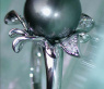 Feminine Tahitian Pearl Diamond Blossom Ring