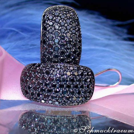 Massive Black Diamond Earrings