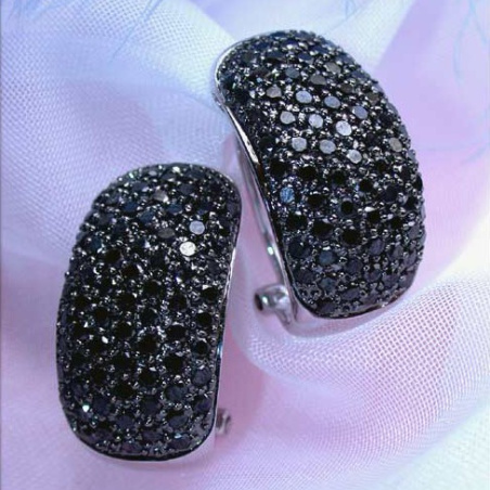 Massive Black Diamond Earrings