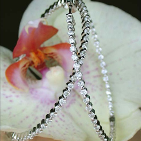 Impressive Diamond Hoop Earrings (Ø 55 mm)