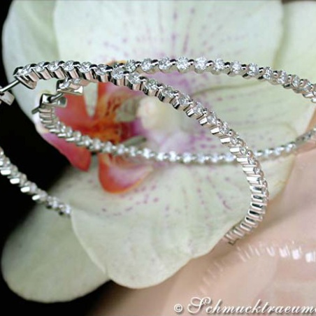 Impressive Diamond Hoop Earrings (Ø 55 mm)