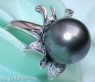 Feminine Tahitian Pearl Diamond Blossom Ring