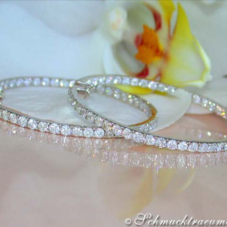 Huge Diamond Hoops (Ø 55 mm - 8,77 ct.)