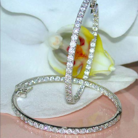 Huge Diamond Hoops (Ø 55 mm - 8,77 ct.)