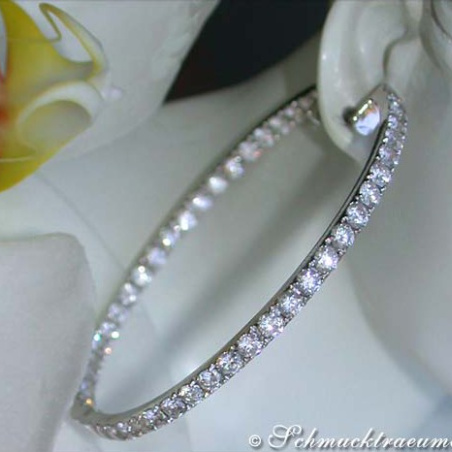 Huge Diamond Hoops (Ø 55 mm - 8,77 ct.)