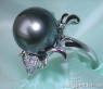 Feminine Tahitian Pearl Diamond Blossom Ring