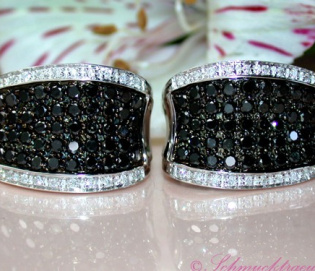 Stately Black & White Diamond Earrings