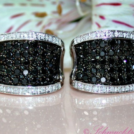 Stately Black & White Diamond Earrings