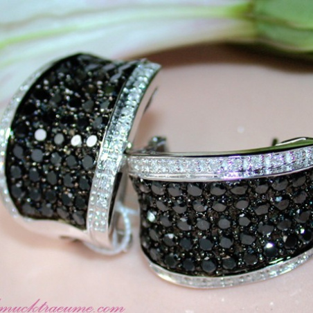 Stately Black & White Diamond Earrings
