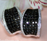 Stately Black & White Diamond Earrings