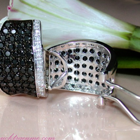 Stately Black & White Diamond Earrings