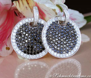 Imposing Black & White Diamond Earrings