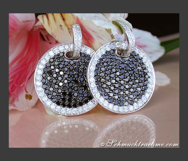 Imposing Black & White Diamond Earrings Imposing Black & White Diamond Earrings
