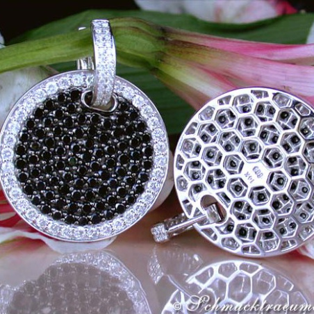 Imposing Black & White Diamond Earrings