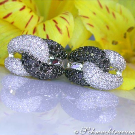 Rich Black & White Diamond Earrings