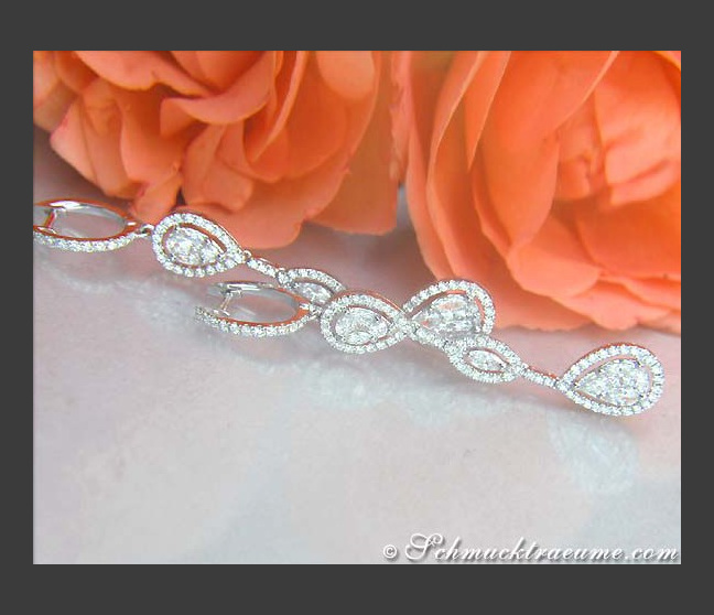 Long Diamond Dangling Earrings (Illusion Style) Long Diamond Dangling Earrings (Illusion Style)