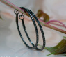 Delicate Black Diamond Hoop Earrings
