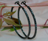 Delicate Black Diamond Hoop Earrings