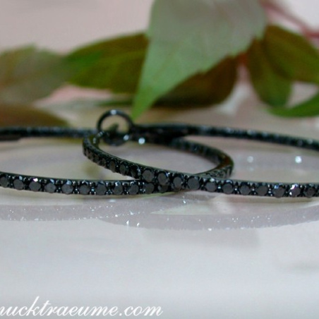 Delicate Black Diamond Hoop Earrings