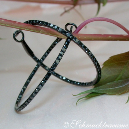Delicate Black Diamond Hoop Earrings