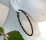 Delicate Black Diamond Hoop Earrings
