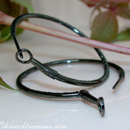 Delicate Black Diamond Hoop Earrings