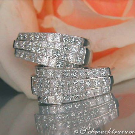 Magnificent Huggie Earrings with Princess Diamonds