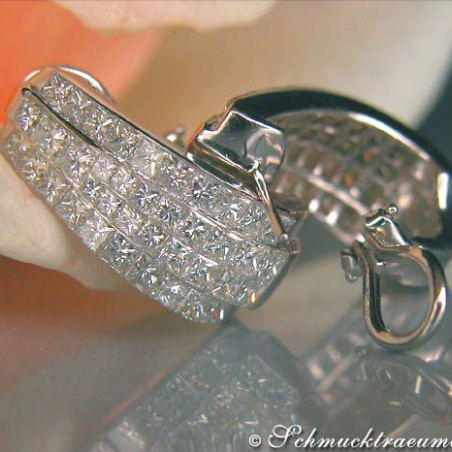 Magnificent Huggie Earrings with Princess Diamonds