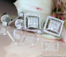 Extravagant Diamond Dangling Earrings (Square Style)