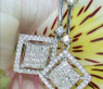 Extravagant Diamond Dangling Earrings (Square Style)