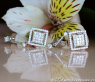 Extravagant Diamond Dangling Earrings (Square Style)