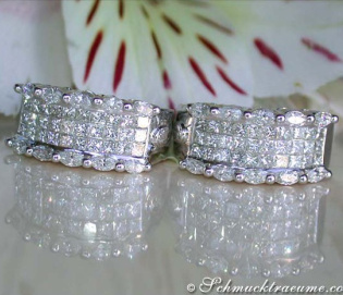 Fancy Huggie Earrings with Marquise & Princess Diamonds