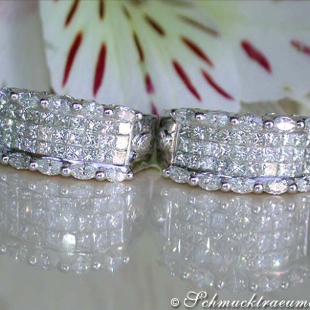 Fancy Huggie Earrings with Marquise & Princess Diamonds