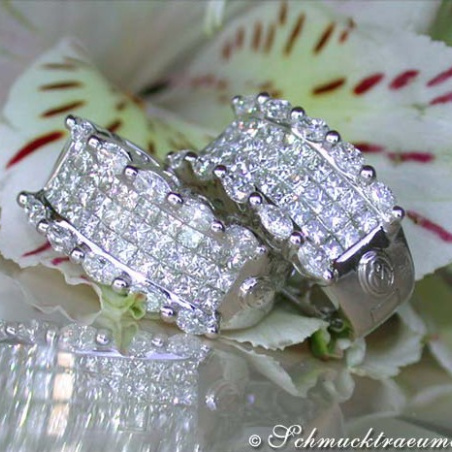 Fancy Huggie Earrings with Marquise & Princess Diamonds