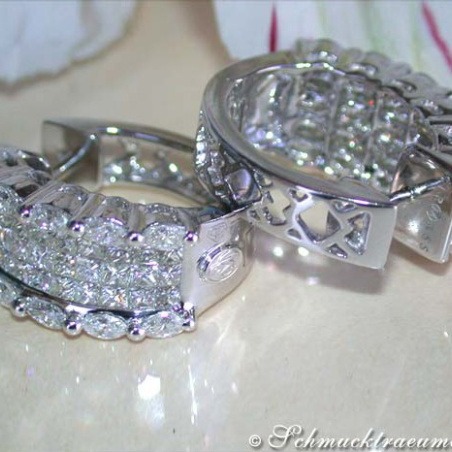 Fancy Huggie Earrings with Marquise & Princess Diamonds