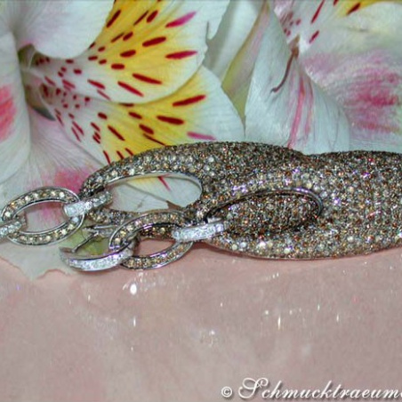 Stately Brown & White Diamond Dangling Earrings