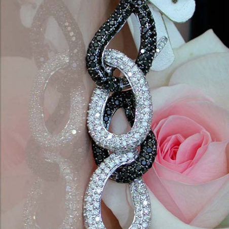 Superior Black & White Diamond Dangling Earrings