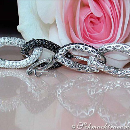 Superior Black & White Diamond Dangling Earrings