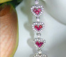 Magnificent Ruby Heart Earrings with Diamonds